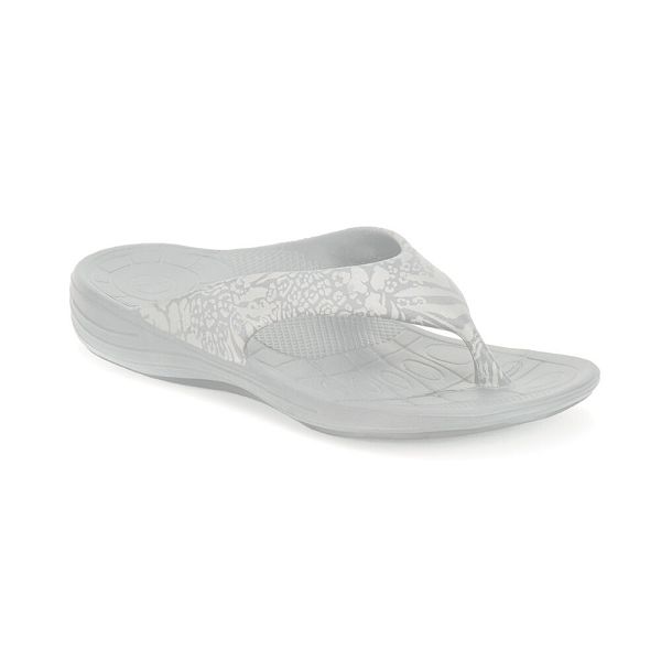 Aetrex Women's Maui Flip Flops Charcoal Sandals UK 4197-371